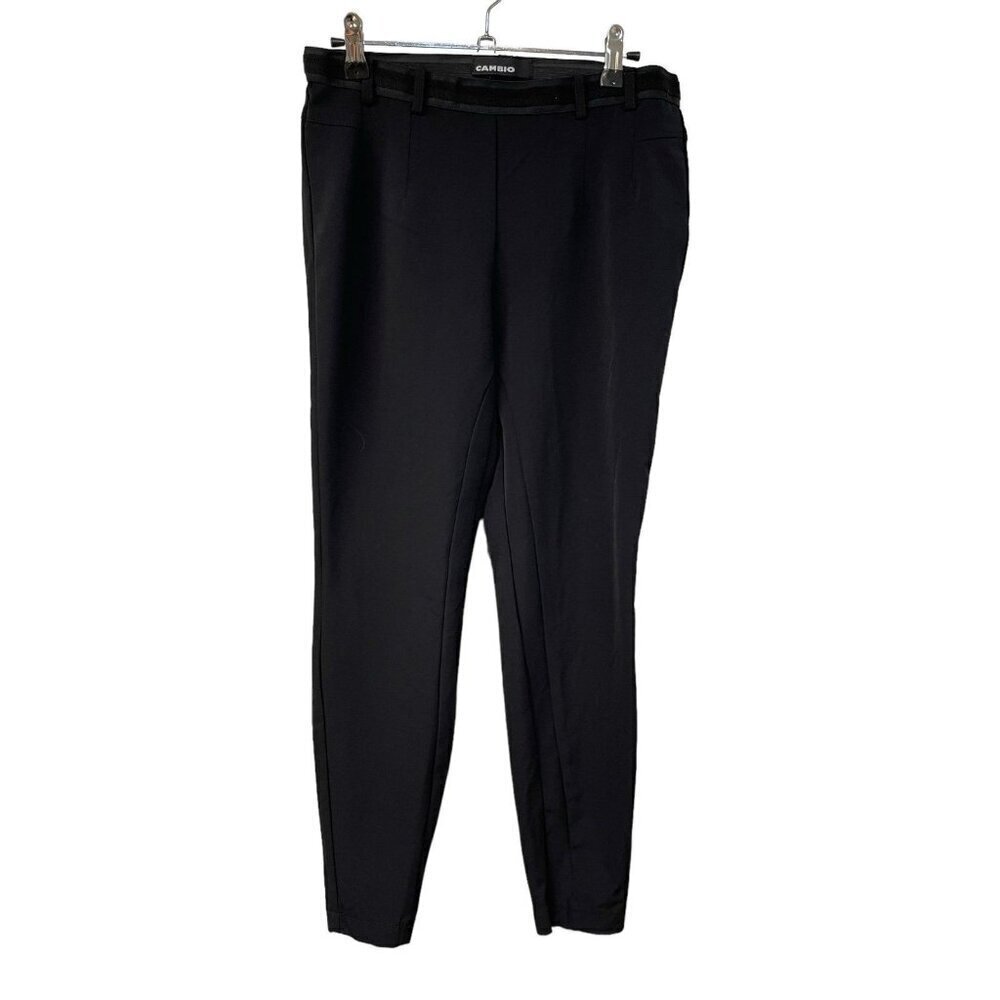 Cambio Randa Ladies Fabric 7/8 Trousers Stretch High Slim Chino US Size 8 Black